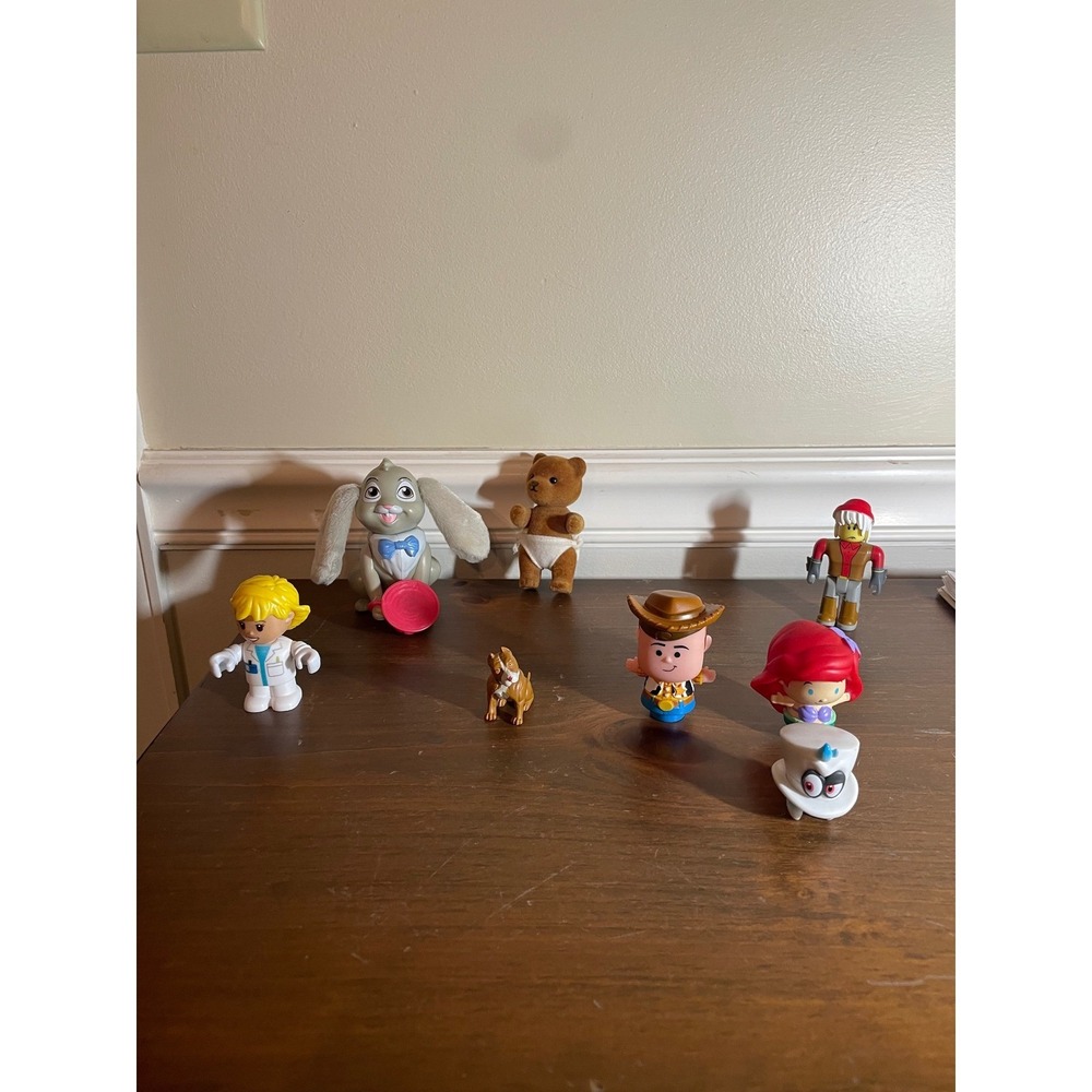Mixed Toy Figure Lot Disney Little People Woody Ariel Mario Cappy Roblox 8pc